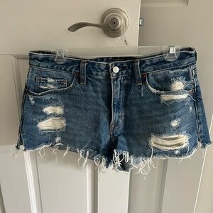 Abercrombie & Fitch Blue Distressed Jean Shorts